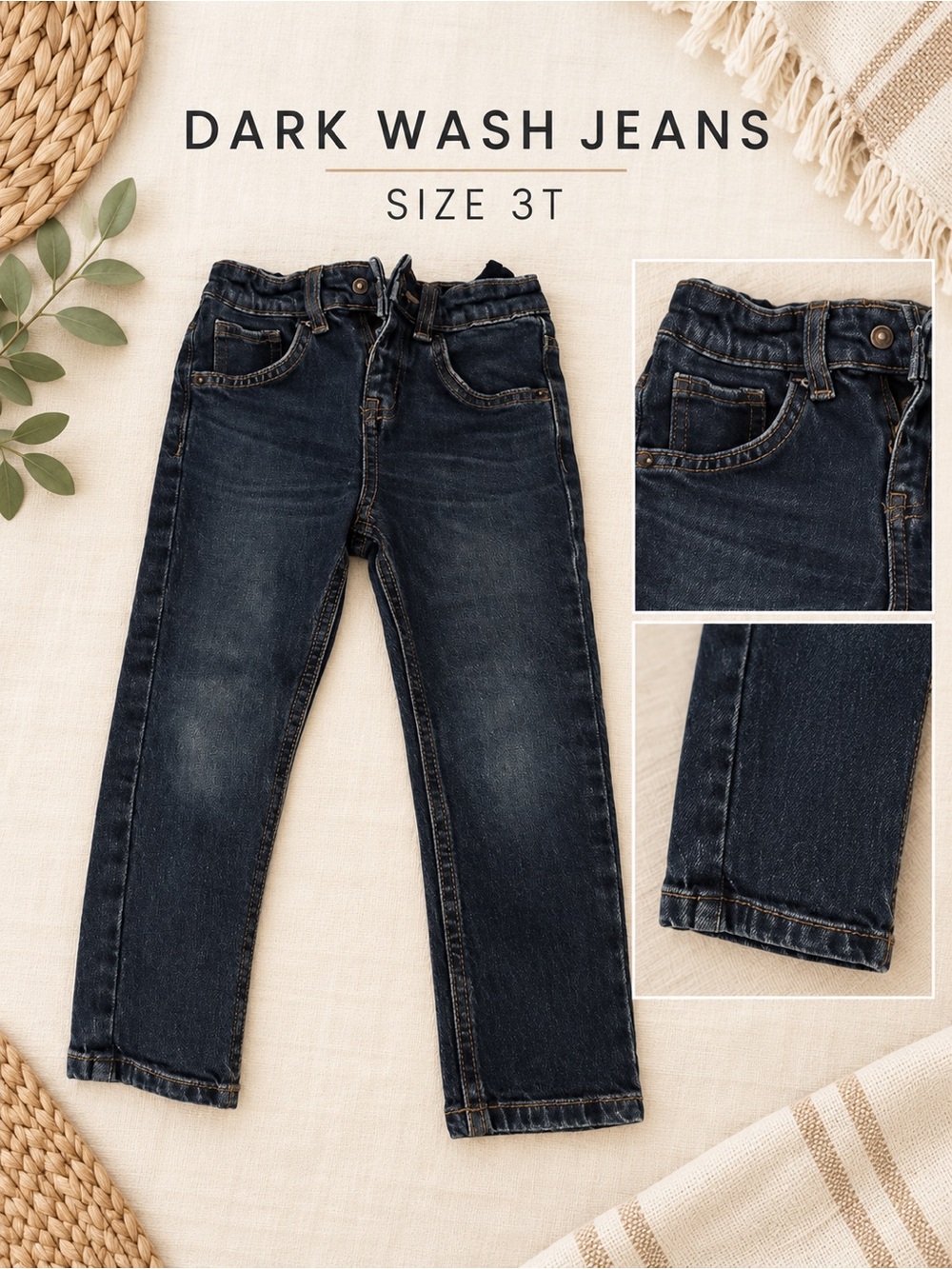 Cat & Jack Dark Wash Jeans - Navy Black